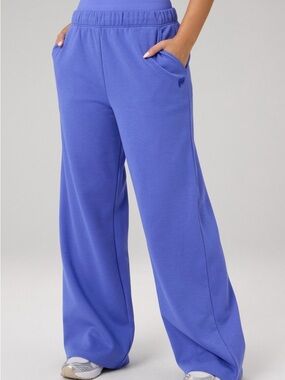 Fabletics Cozy Fleece Wide Leg Sweatpants in Sapphire Sky